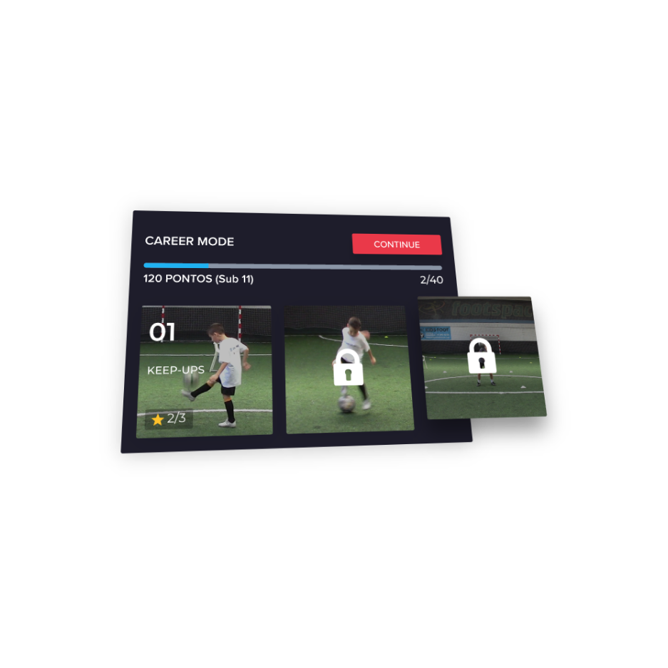 ecrã de aplicação usports em modo de carreira